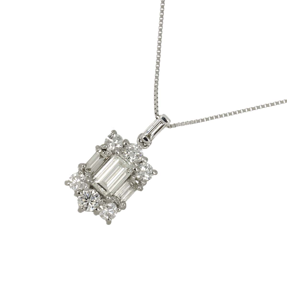 Diamond 0.57ct/0.383ct Necklace Pt Platinum