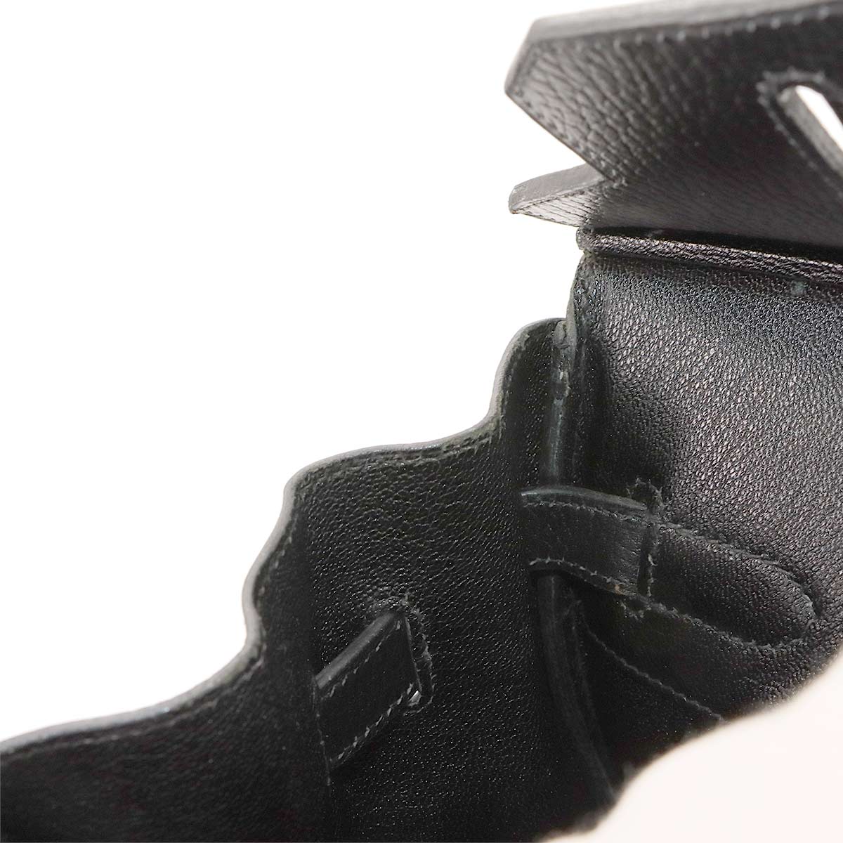 Birkin 35 Ardennes Leather Black Hand Bag Vintage Purse