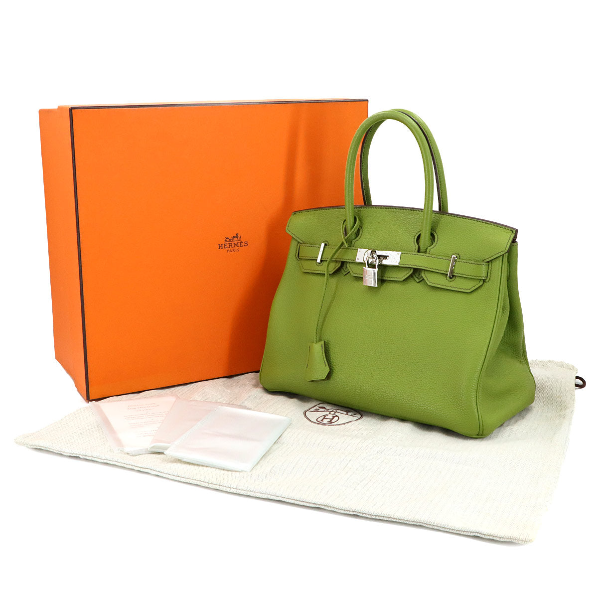 Birkin 30 Hand Bag Togo Leather Anis green Purse