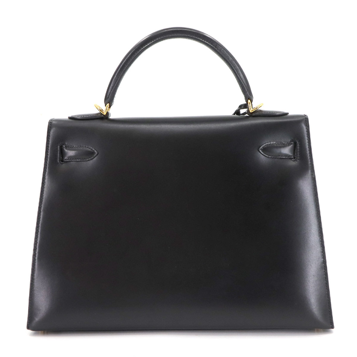 Kelly 32 Box calf Black Hand Bag Purse