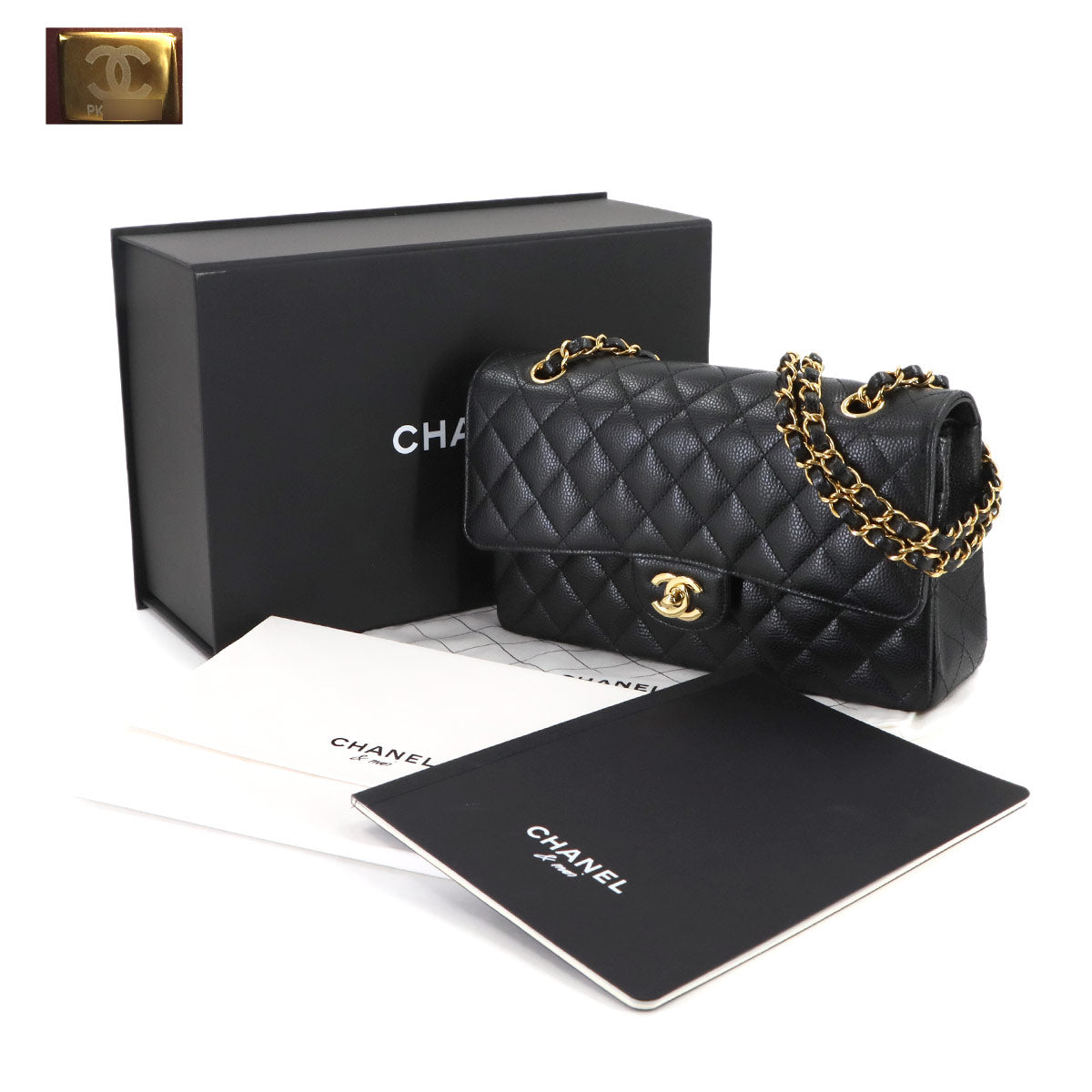 Matelasse 25 Chain Shoulder Bag Leather Black A01112 11.12