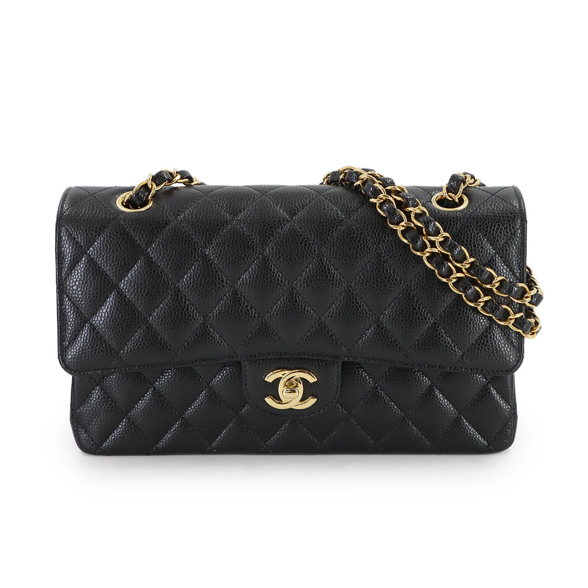 Matelasse 25 Chain Shoulder Bag Leather Black A01112 11.12