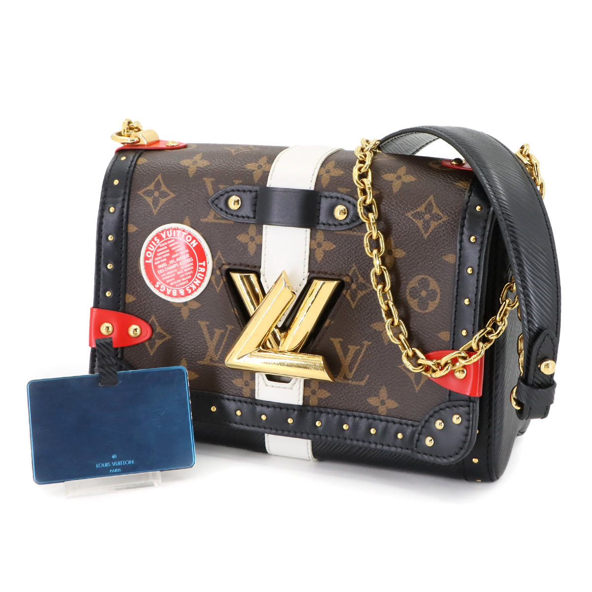 Monogram Epi Twist MM Chain Shoulder Bag Brown M43629