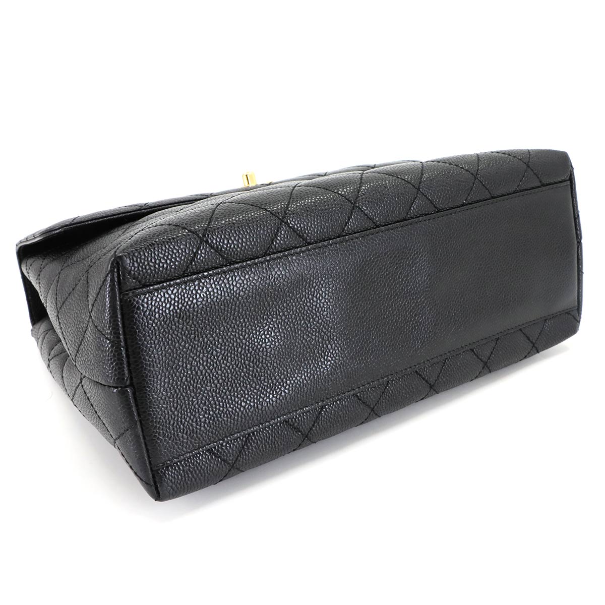 Matelasse Hand Bag Leather Black A12397 Vintage