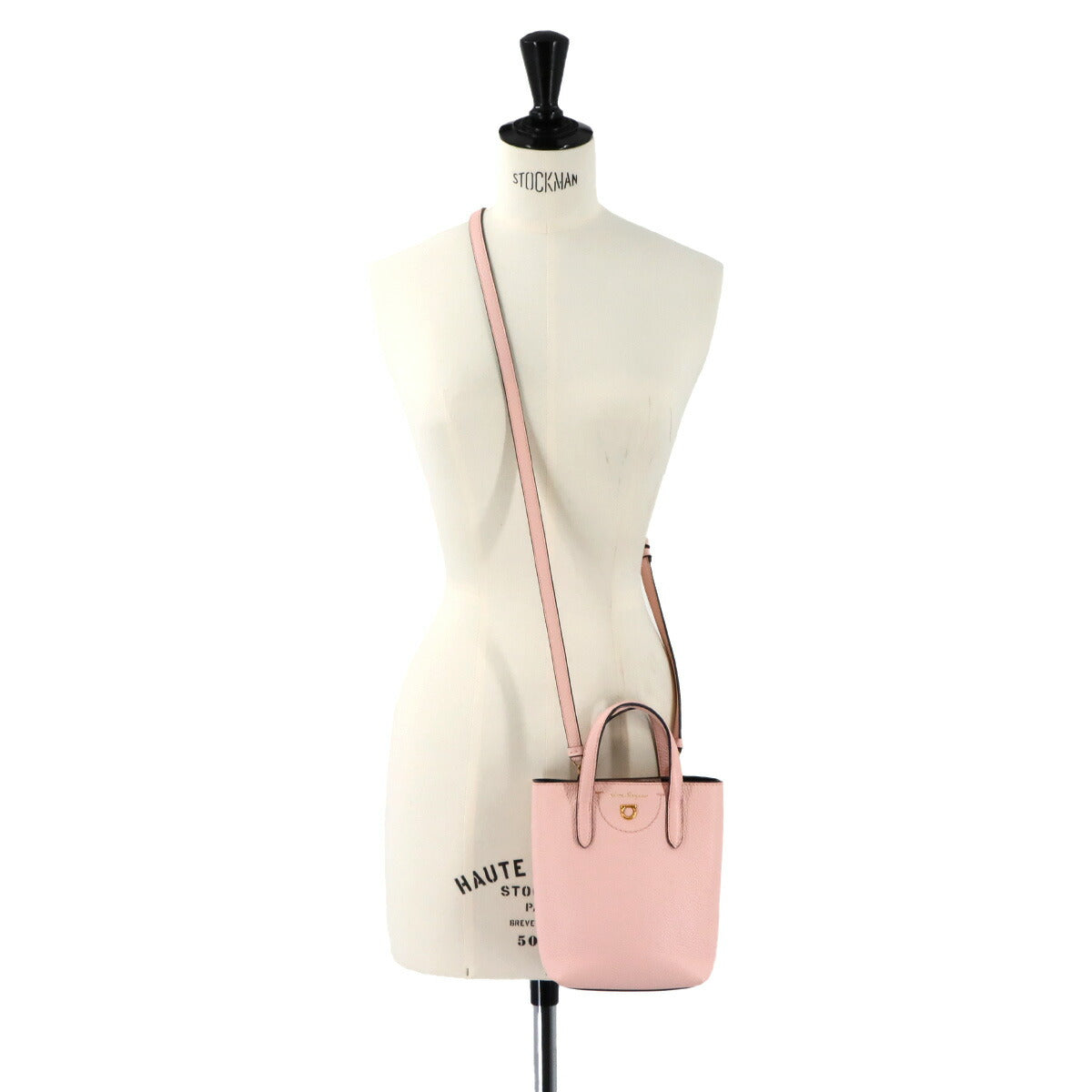 Gancini Hand Shoulder Bag Leather Pink Purse