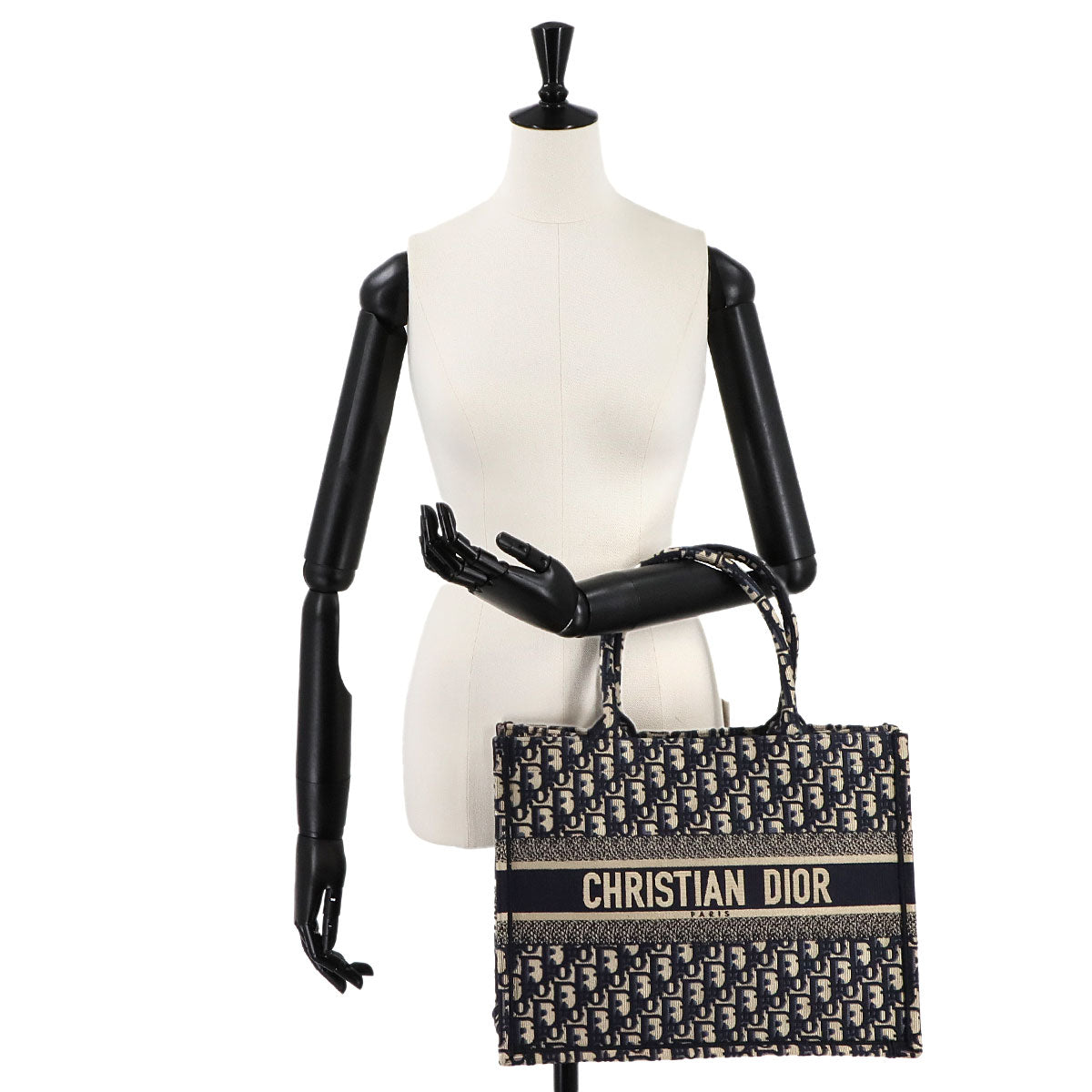 Oblique Book Tote Medium Bag Canvas Navy M1296ZRIW