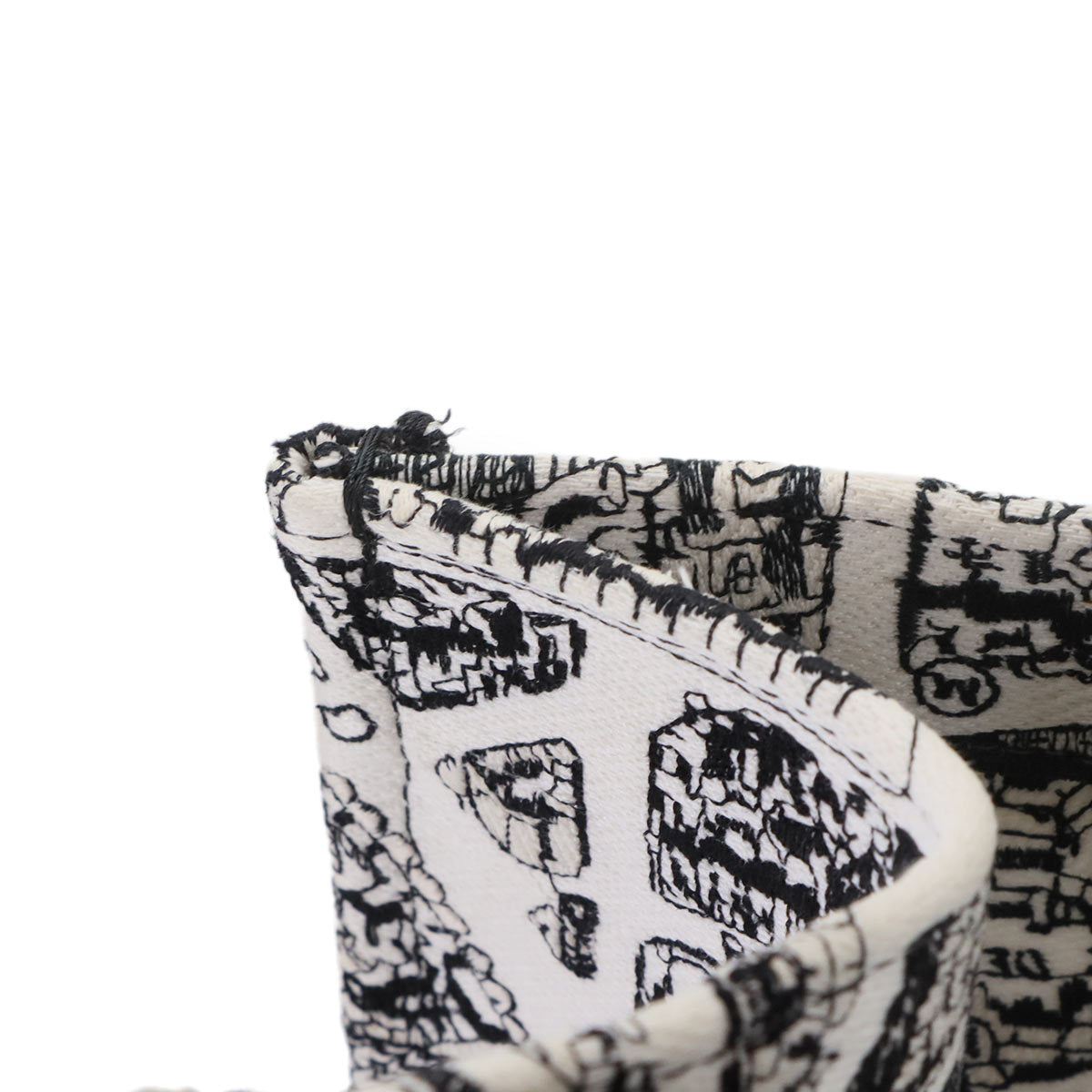 Plan de Paris Book Tote Bag Medium Canvas White Black