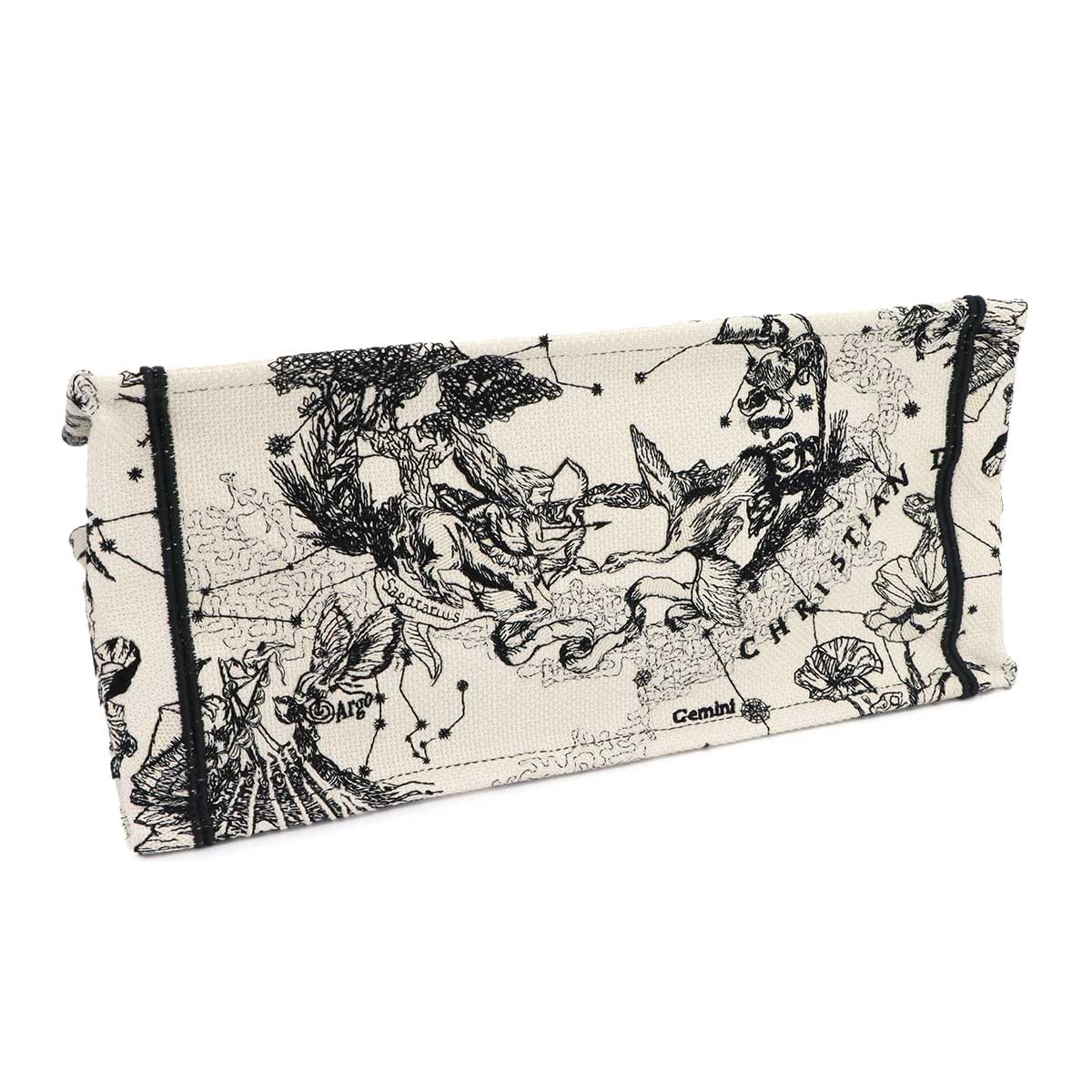 Toile De Jouy Book Tote Medium Bag Canvas White Black