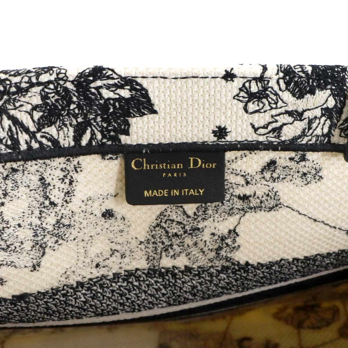 Toile De Jouy Book Tote Medium Bag Canvas White Black