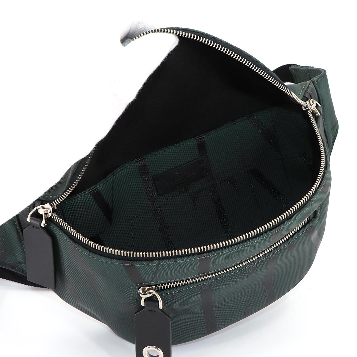 VLTN Belt Bag CrossBody Waist Bag Canvas Green Black