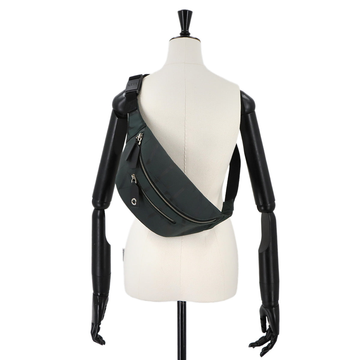 VLTN Belt Bag CrossBody Waist Bag Canvas Green Black