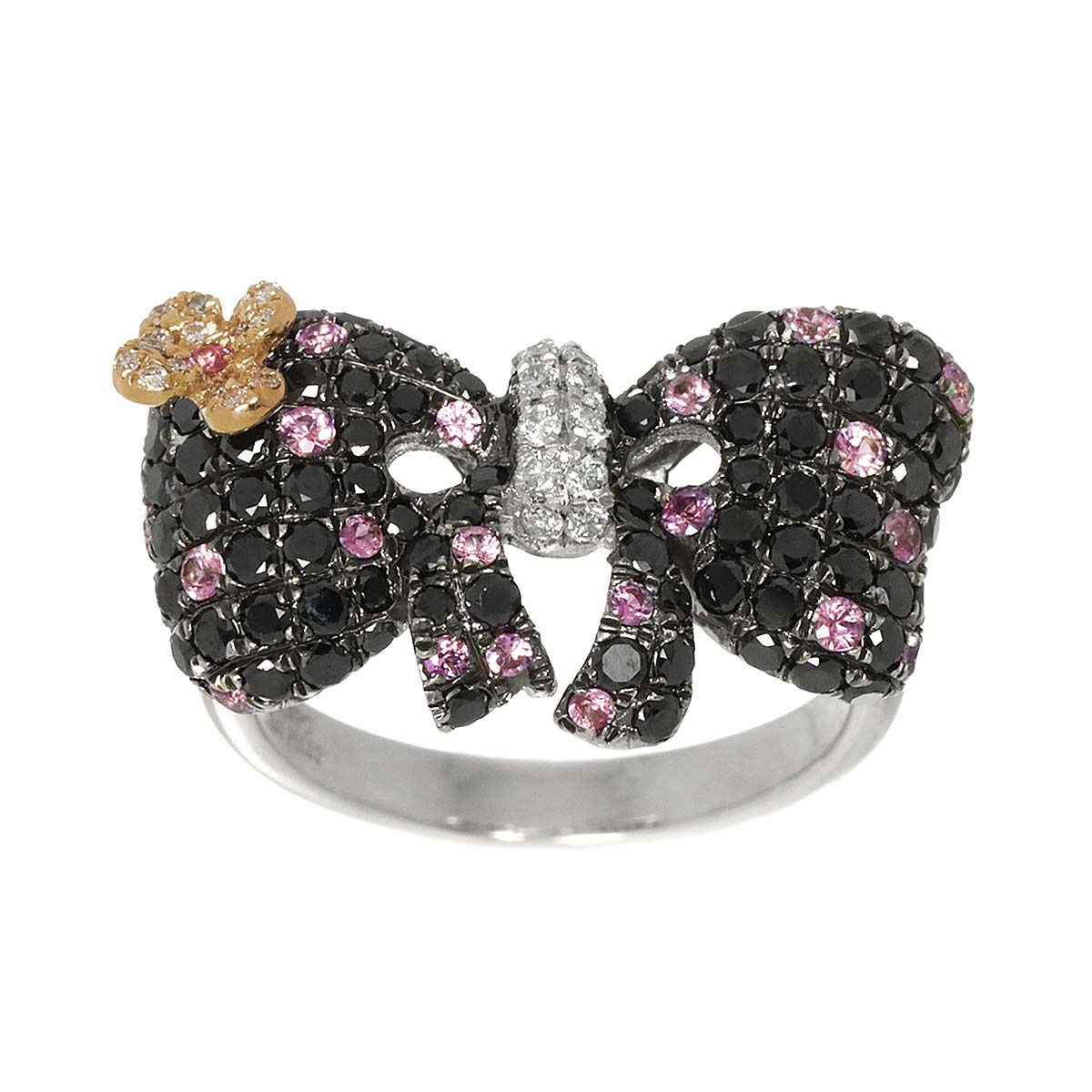 Diamond 1.41ct Sapphire 0.32ct Ring 18K WG PG 750 size6(US)