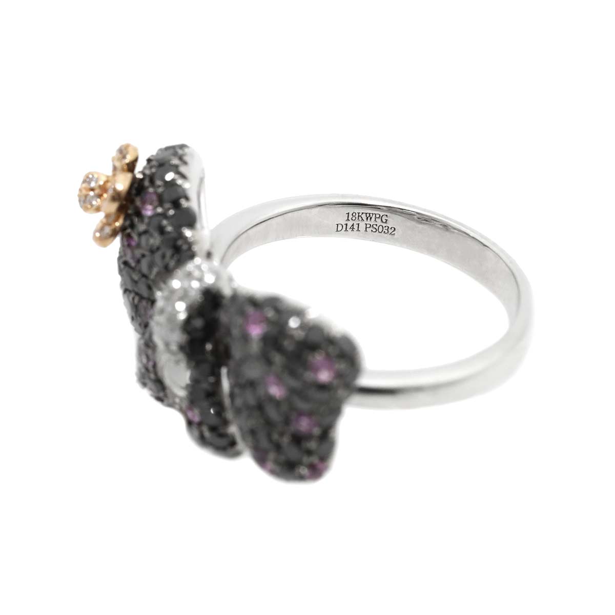 Diamond 1.41ct Sapphire 0.32ct Ring 18K WG PG 750 size6(US)