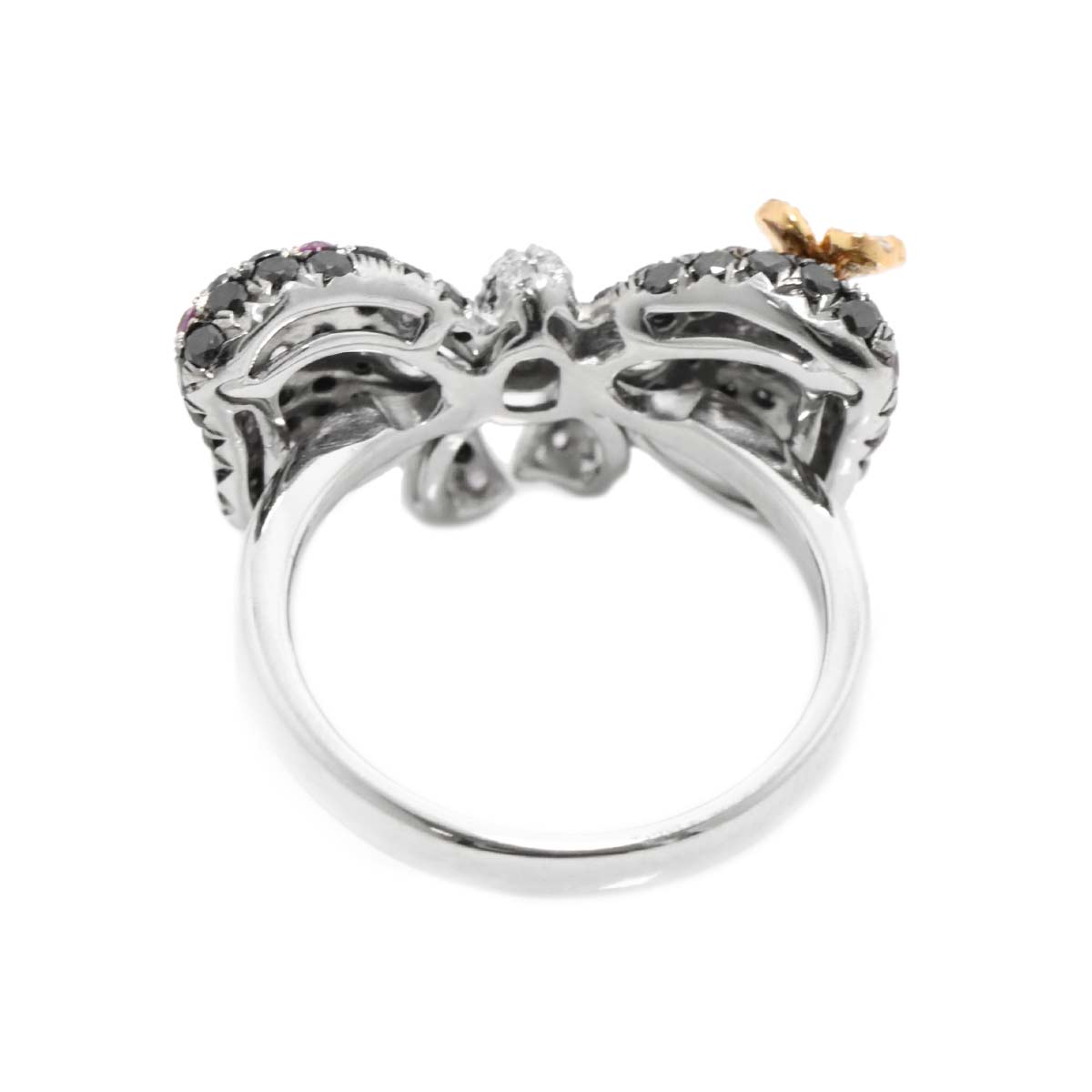 Diamond 1.41ct Sapphire 0.32ct Ring 18K WG PG 750 size6(US)