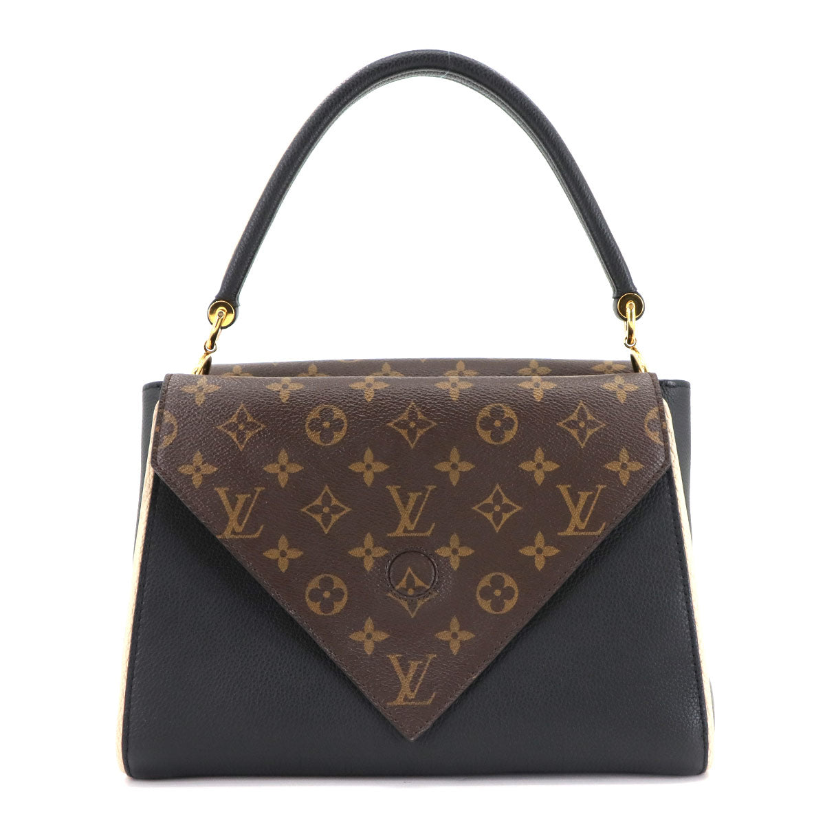 Monogram Double V Hand Shoulder Bag Leather Noir M54439