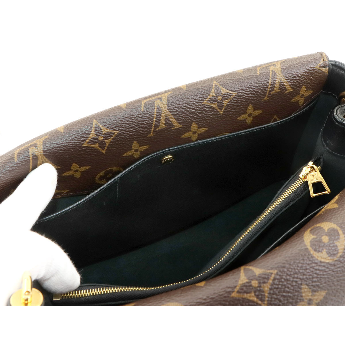 Monogram Double V Hand Shoulder Bag Leather Noir M54439