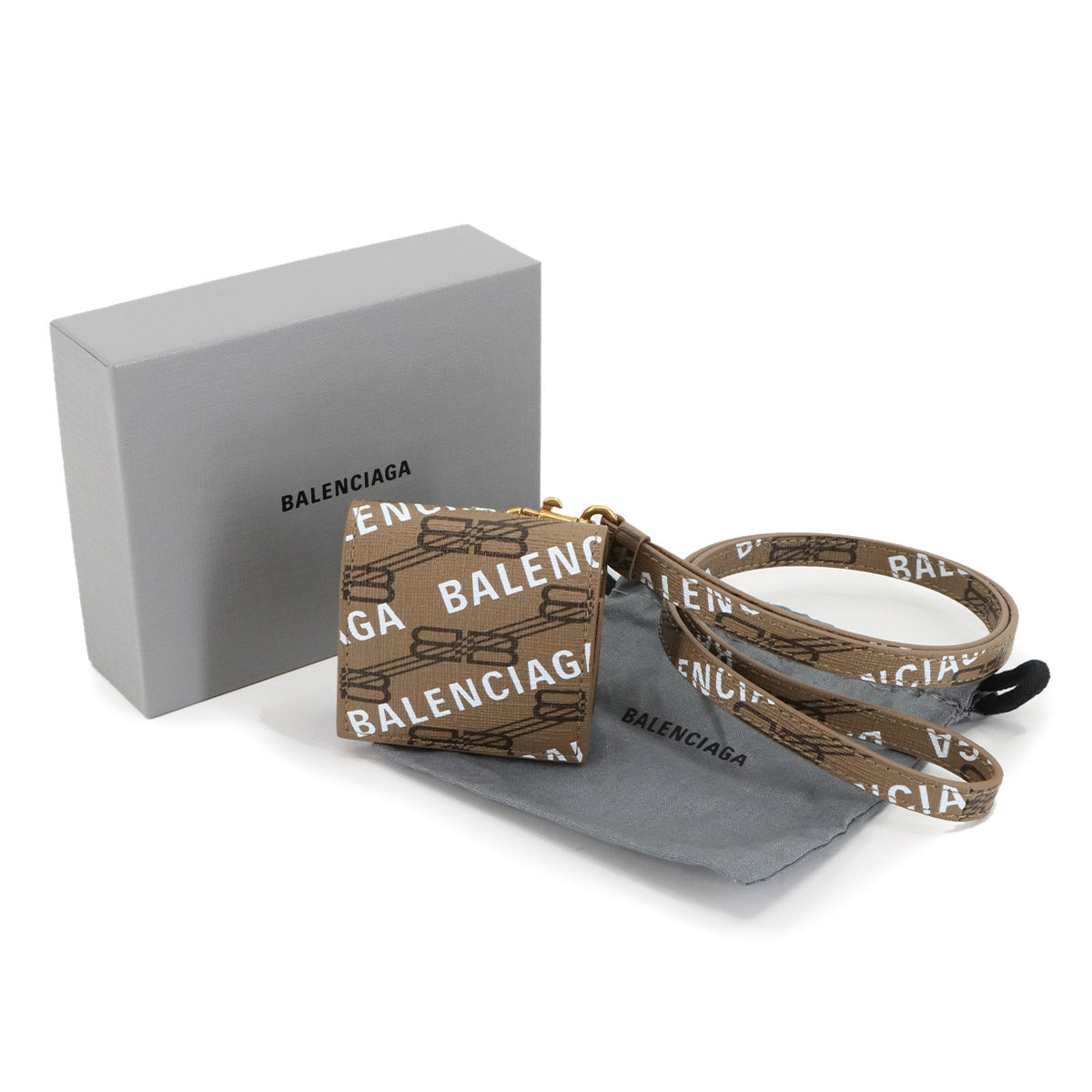 BB Monogram AirPods Case PVC Brown 702589