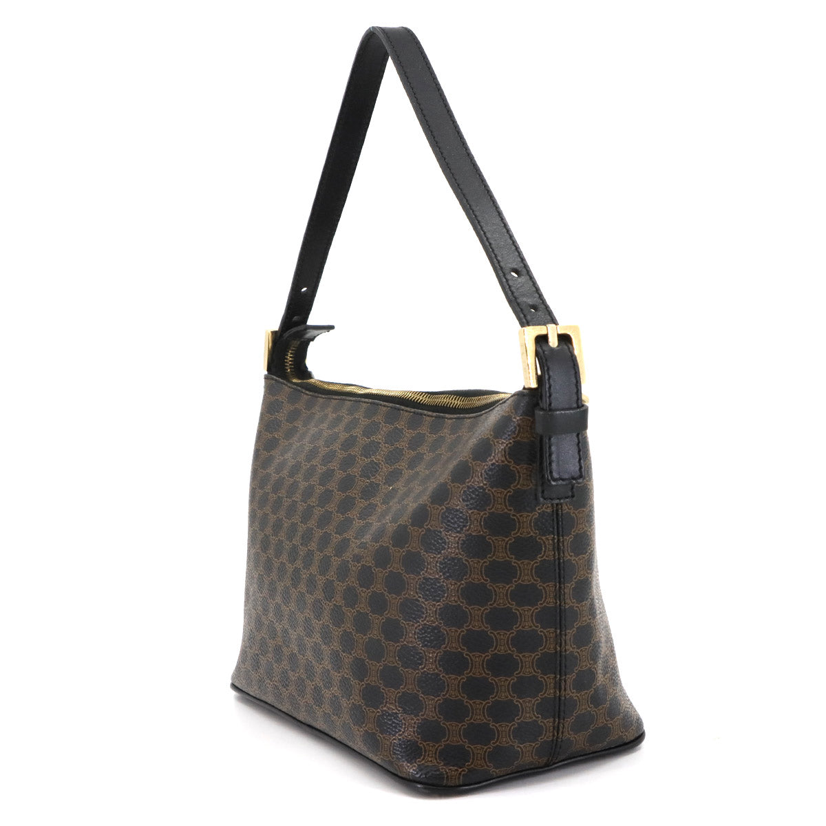 Macadam Hand Bag PVC Leather Black Brown Purse Vintage