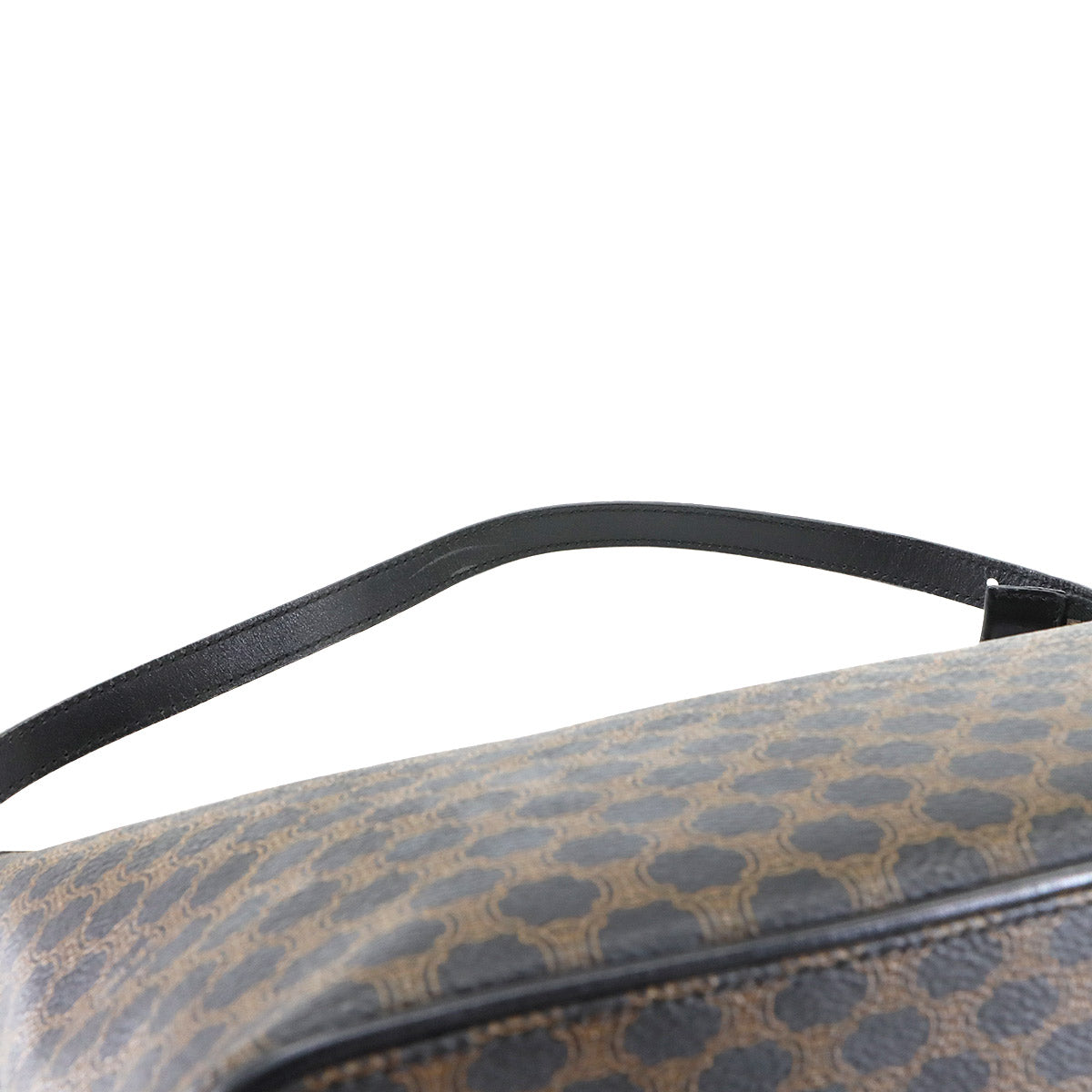 Macadam Hand Bag PVC Leather Black Brown Purse Vintage