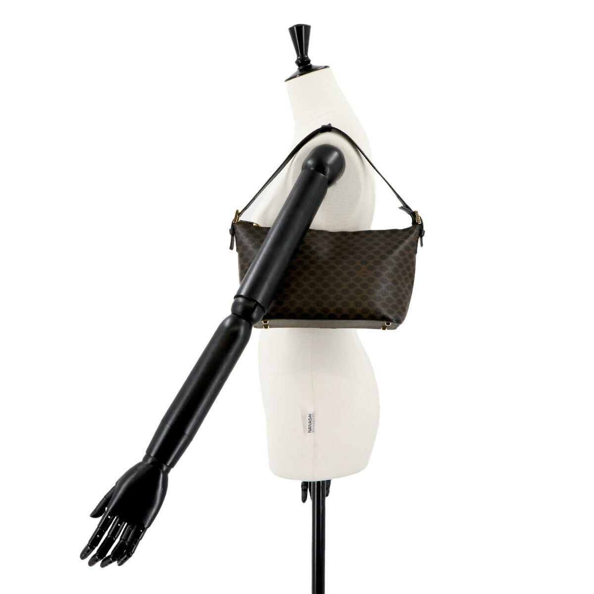 Macadam Hand Bag PVC Leather Black Brown Purse Vintage