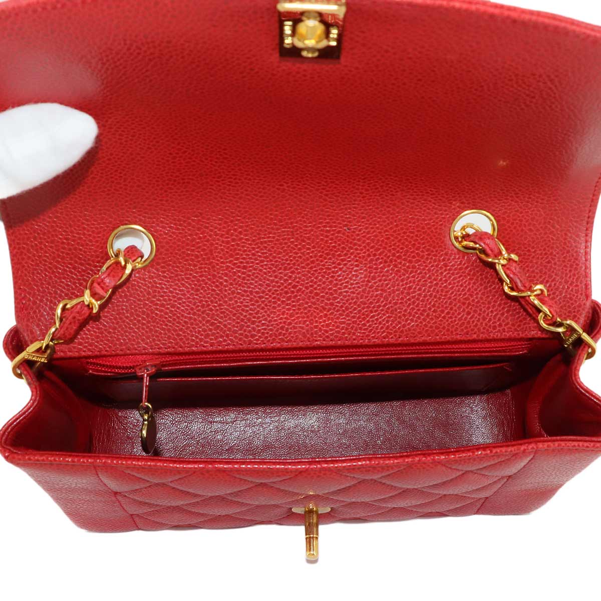 Diana Matelasse 22 Chain Shoulder Bag Leather A01164 Vintage