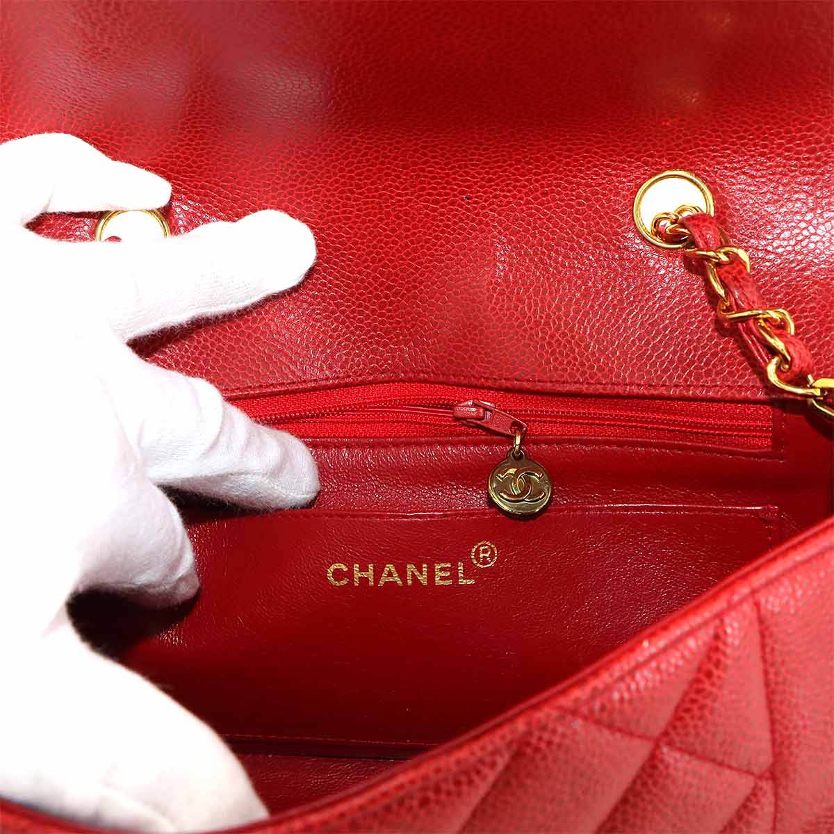 Diana Matelasse 22 Chain Shoulder Bag Leather A01164 Vintage