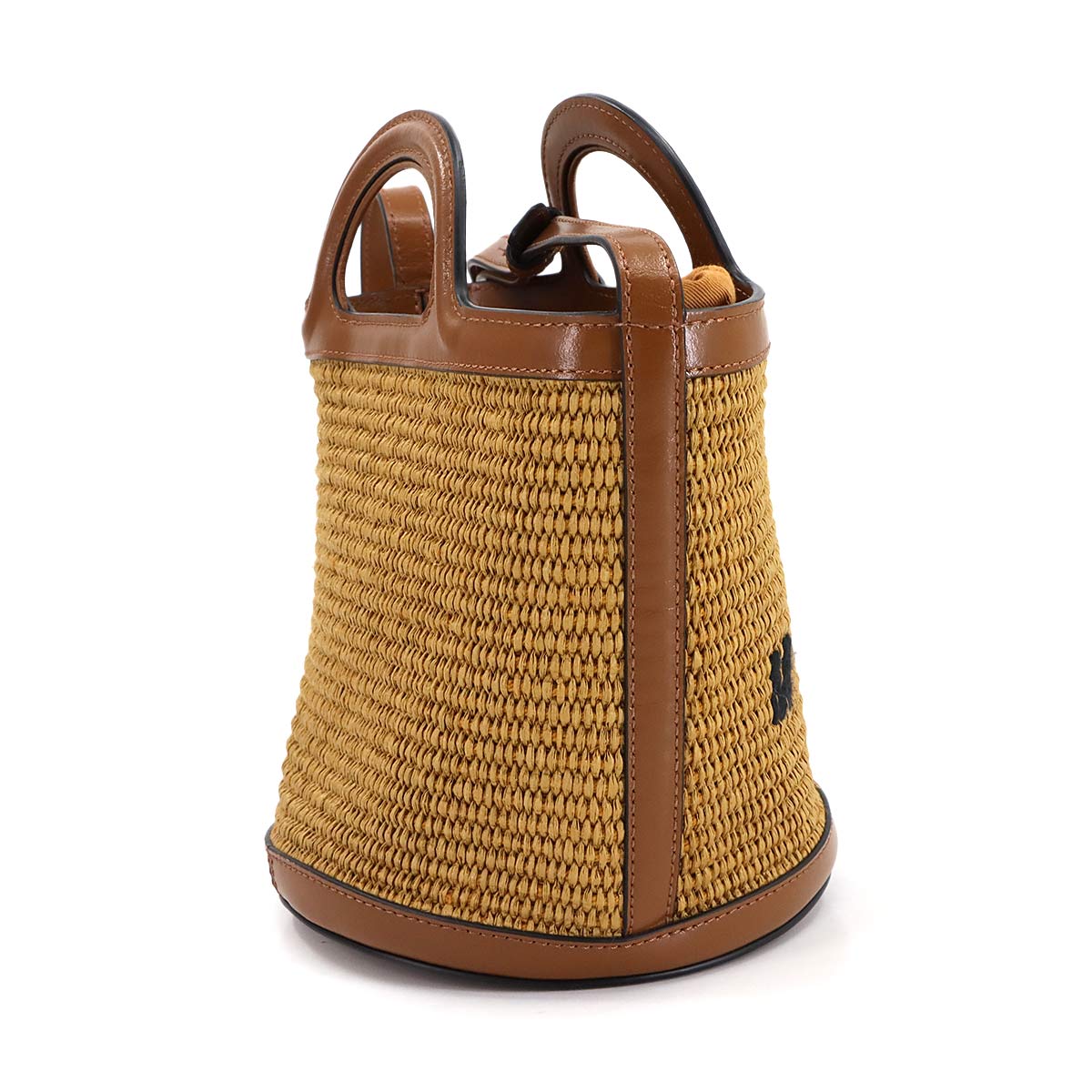 Tropicalia 2way Shoulder Hand Bag Raffia Leather Brown