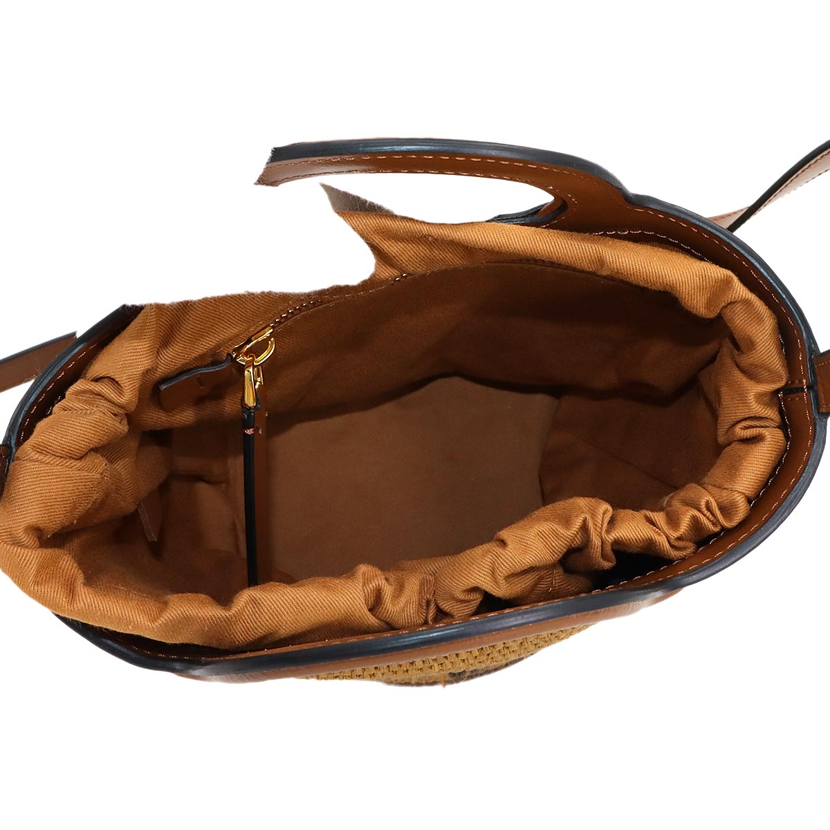 Tropicalia 2way Shoulder Hand Bag Raffia Leather Brown