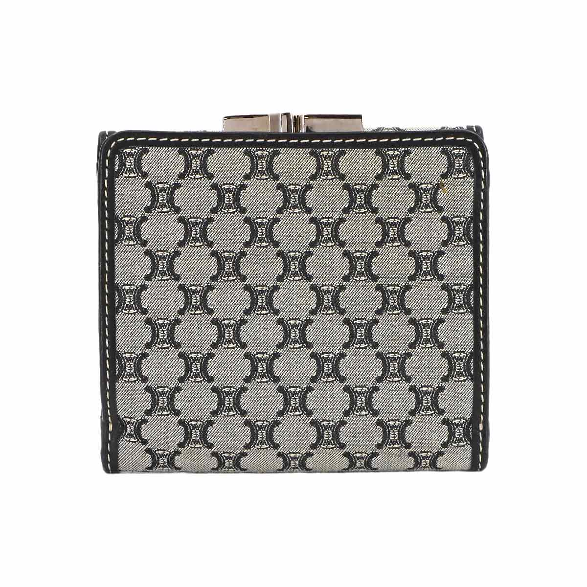 Macadam Compact Wallet Canvas Leather Gray Black Purse