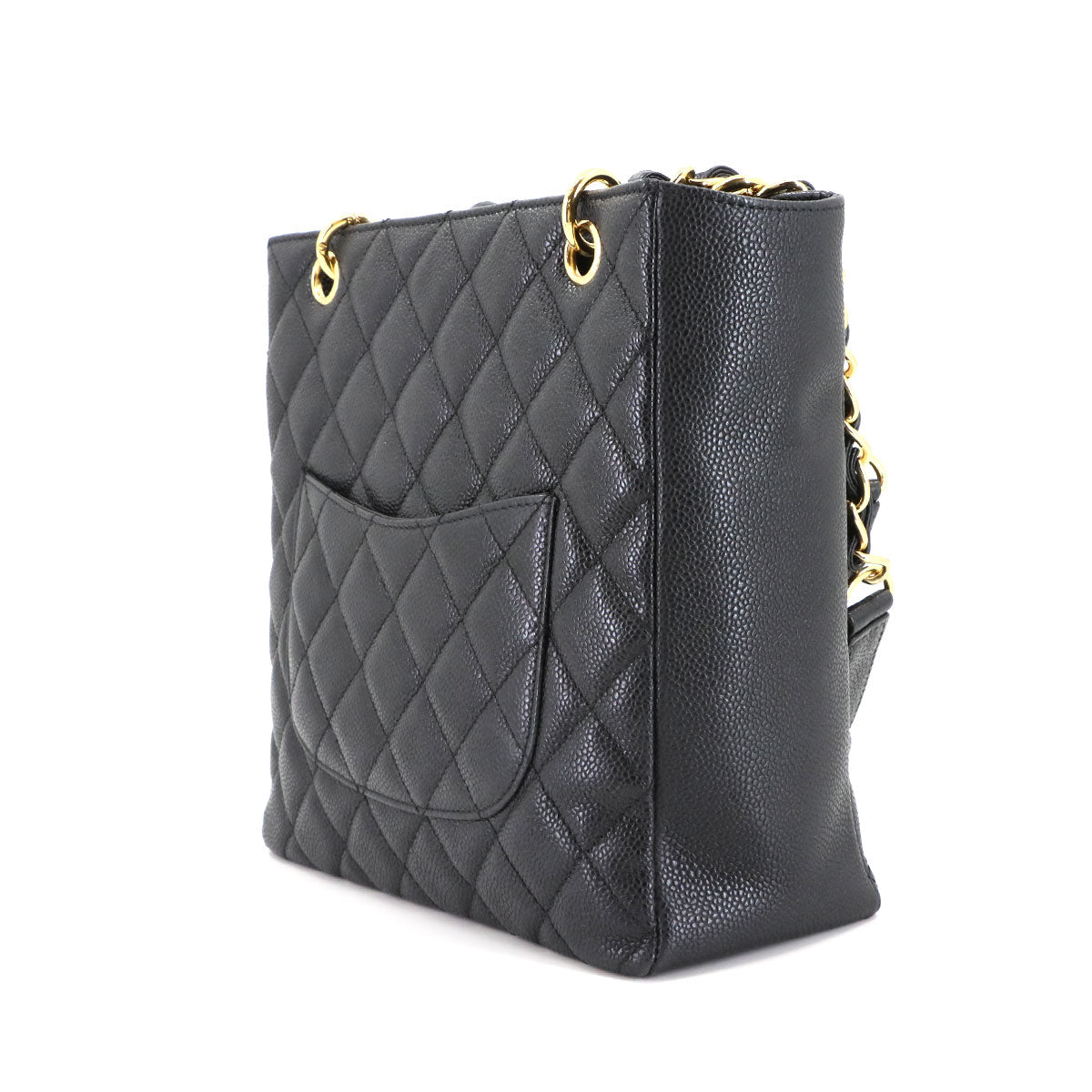 Matelasse PST Chain Tote Bag Leather Black A20994