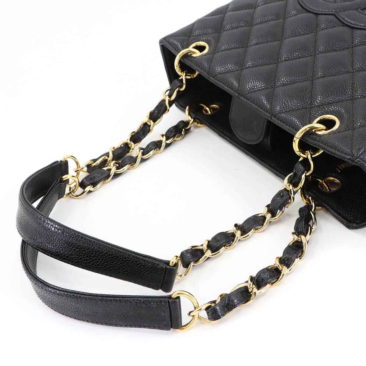 Matelasse PST Chain Tote Bag Leather Black A20994