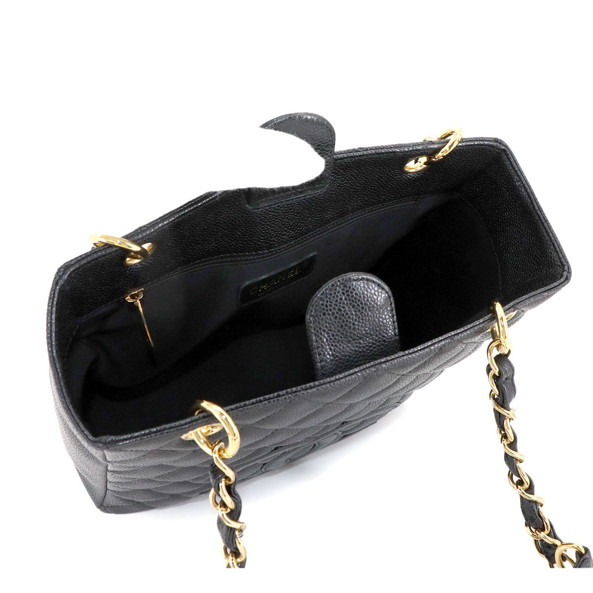 Matelasse PST Chain Tote Bag Leather Black A20994