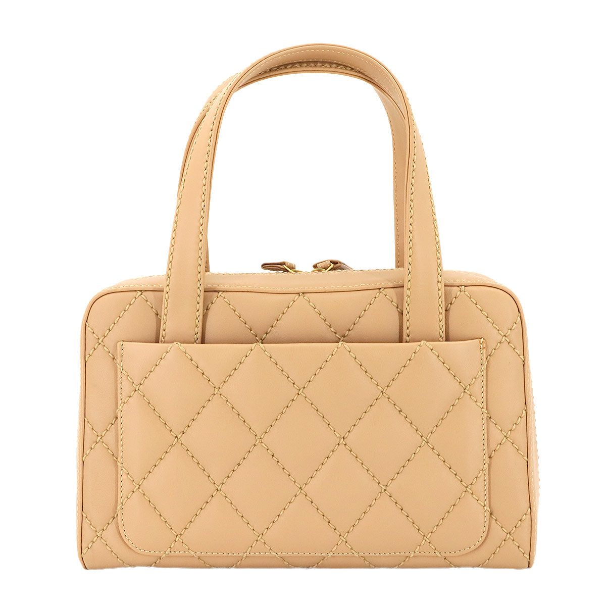 Wild Stitch Hand Bag Leather Beige A20666 Purse