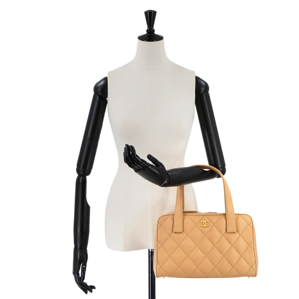 Wild Stitch Hand Bag Leather Beige A20666 Purse