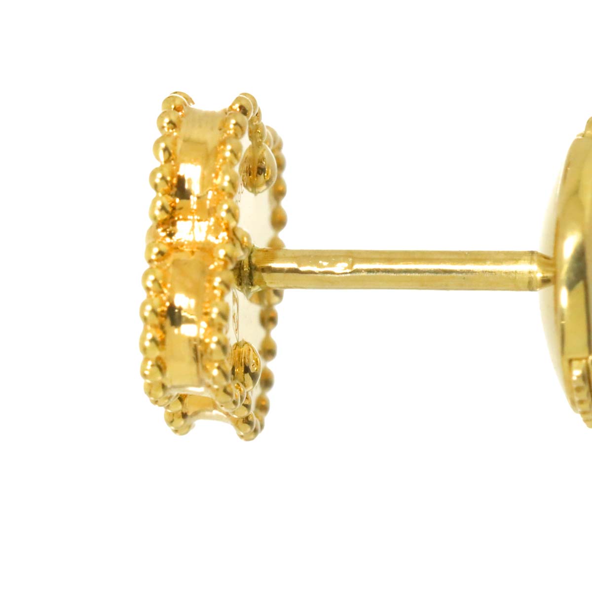 Sweet Alhambra Onyx Earrings Pierced 18K YG 750