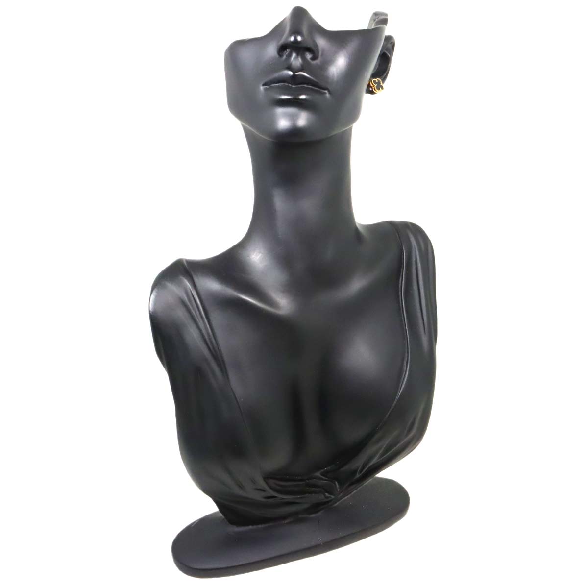 Sweet Alhambra Onyx Earrings Pierced 18K YG 750