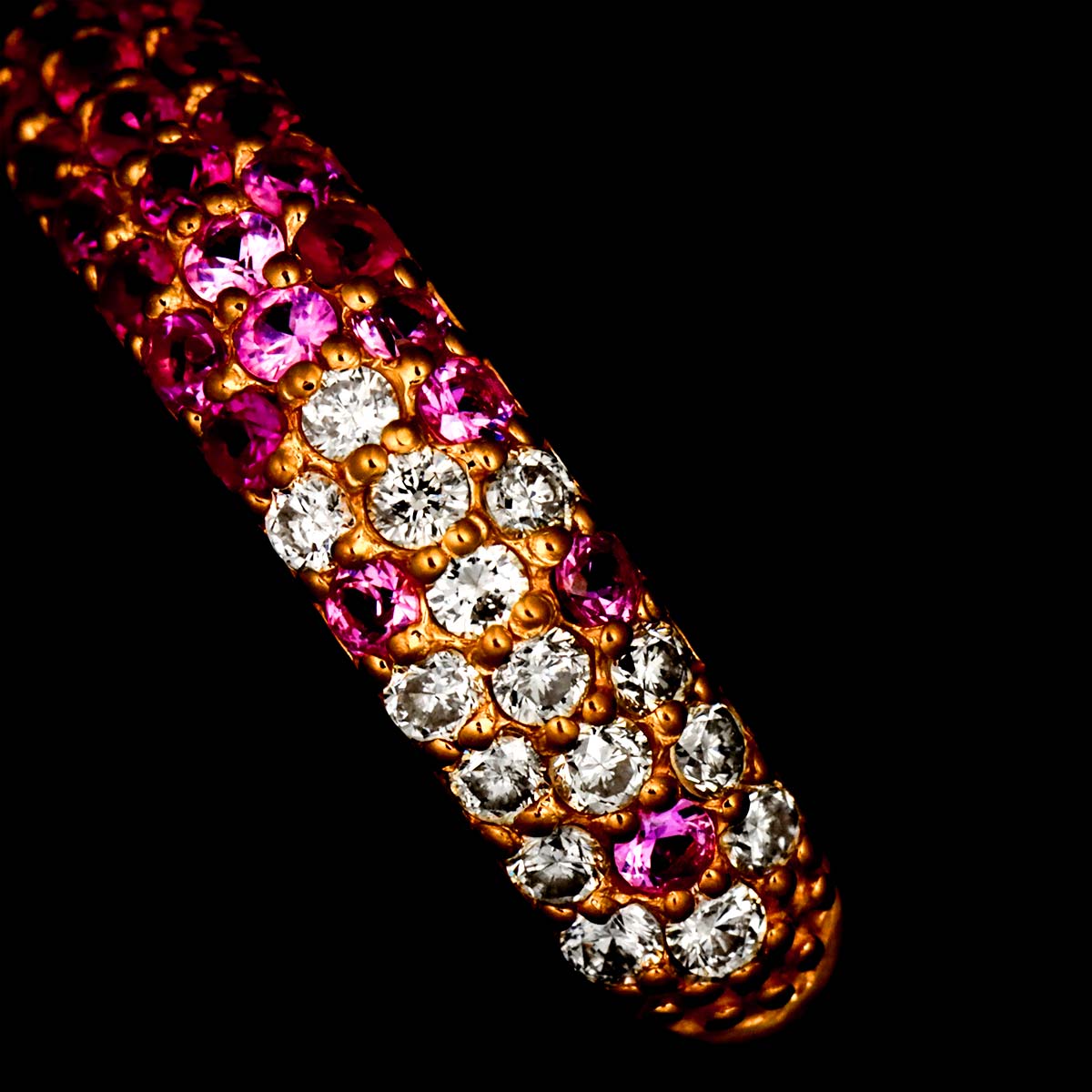 Sapphire 0.30ct Diamond 0.16ct Ring 18K PG 750 5.5-5.75US