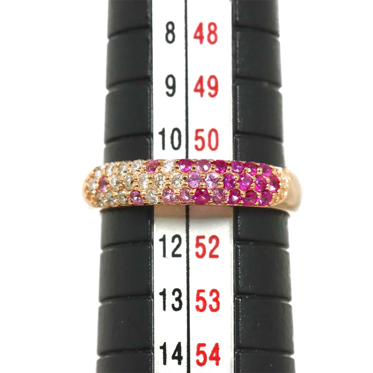 Sapphire 0.30ct Diamond 0.16ct Ring 18K PG 750 5.5-5.75US