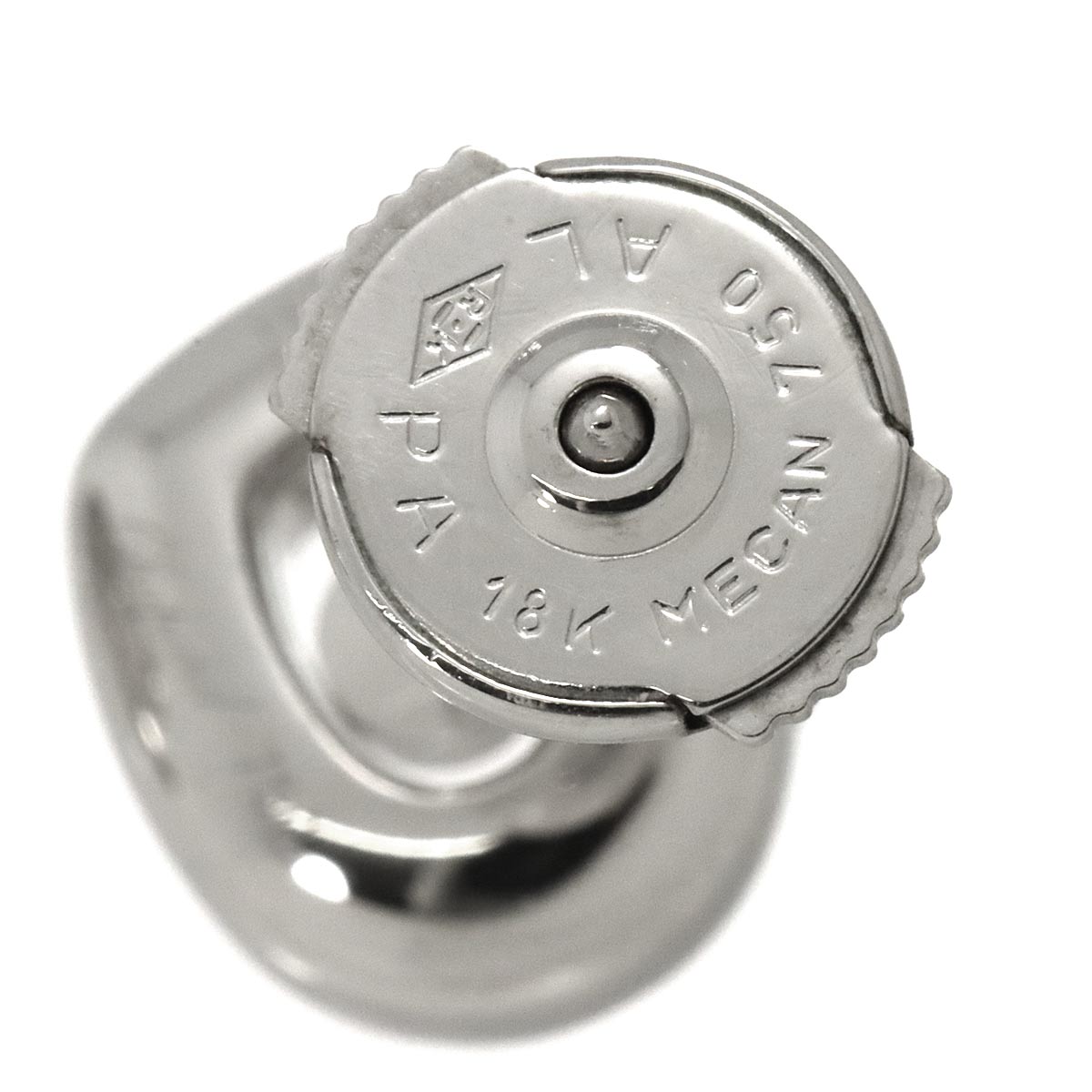 Happy Diamond Heart Earrings Pierced 18K WG 750