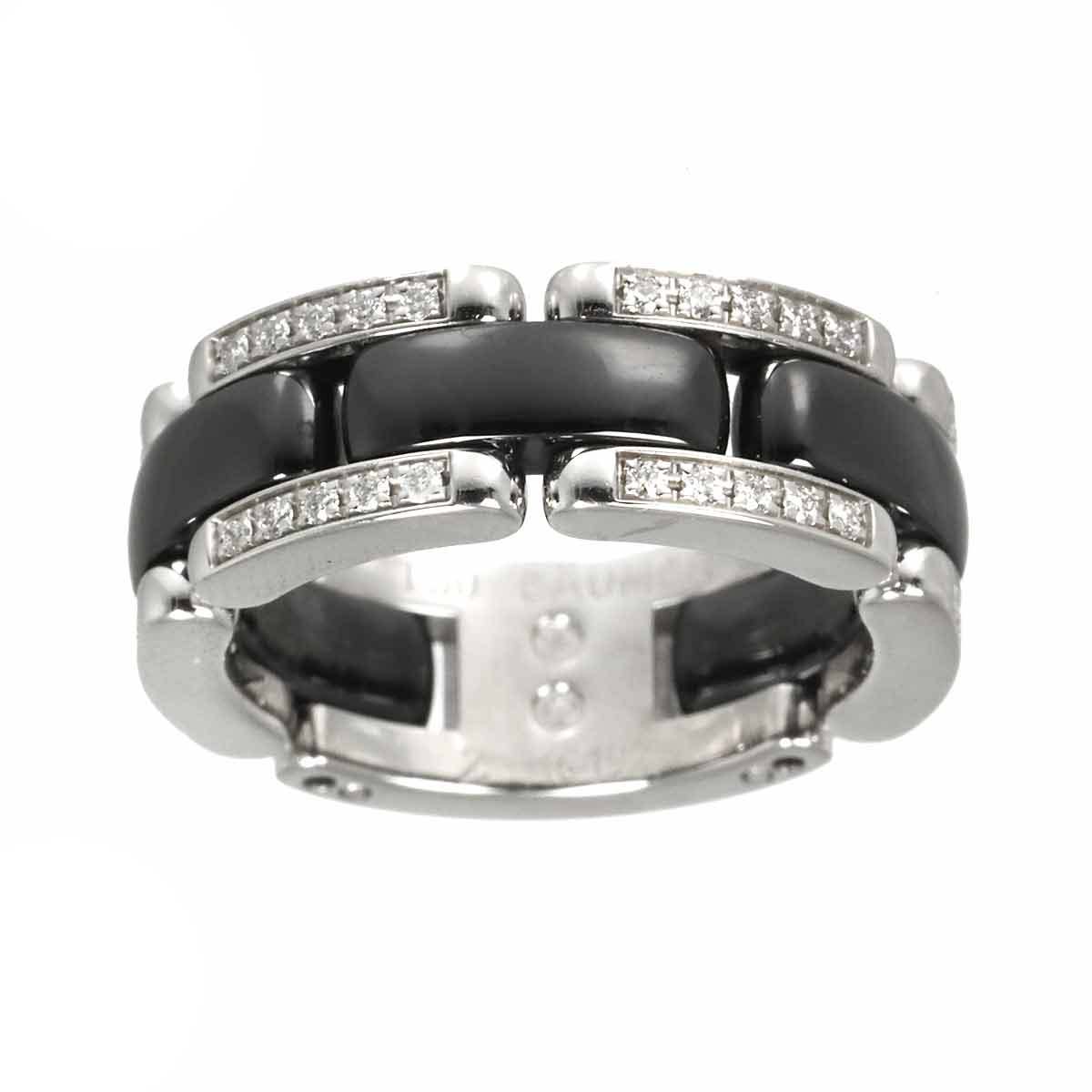 ULTRA MM Diamond Ring Ceramic 18K WG 750 Size50 5-5.25(US)