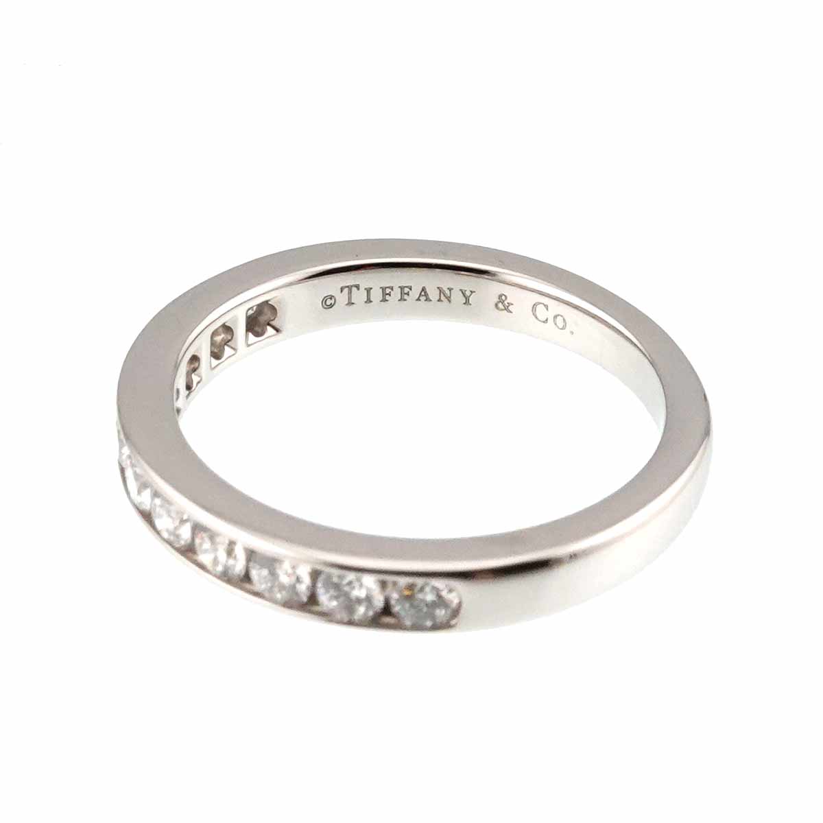 Half Diamond band Ring Platinum Size4.75-5(US)