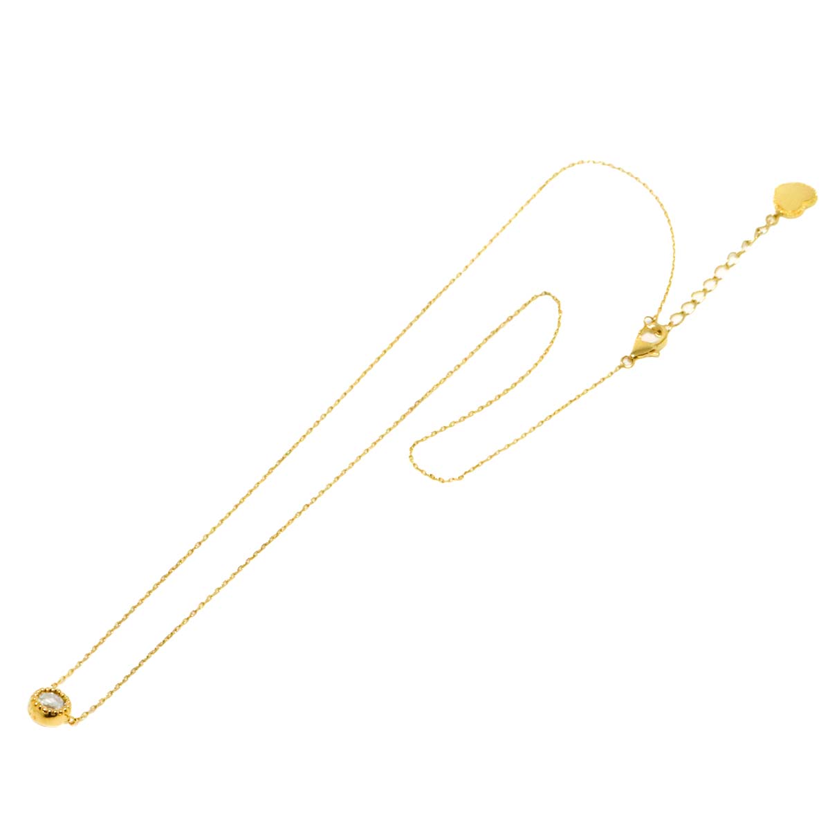 Diamond 0.14ct Citrine Necklace 18K YG 750