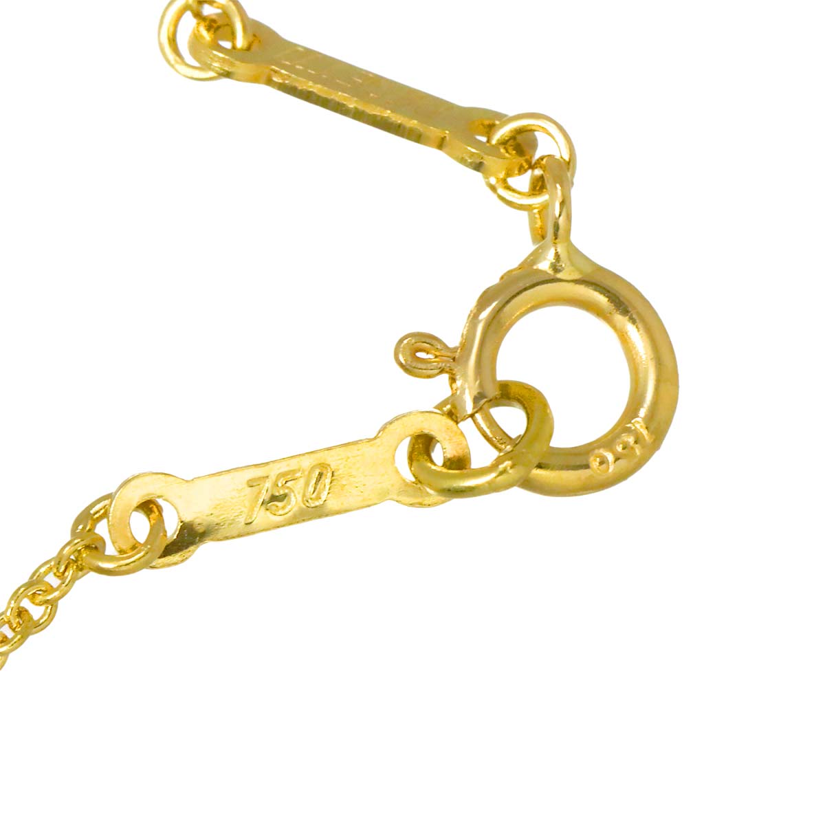 Open Heart Diamond Necklace 18K Yellow Gold 750