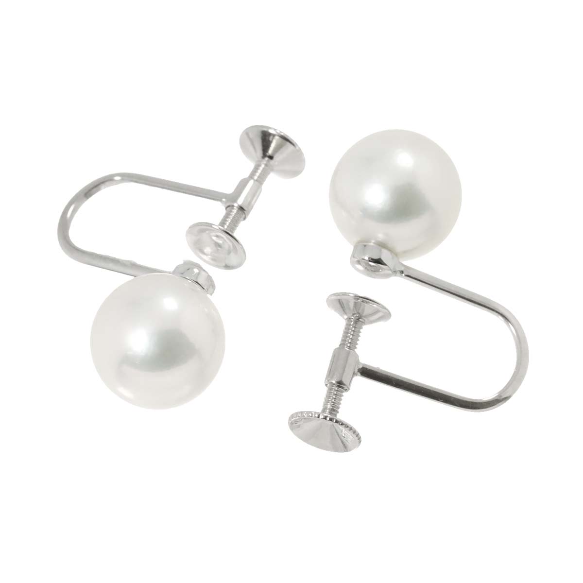 Akoya Pearl 7.8mm Earrings 18K WG 750