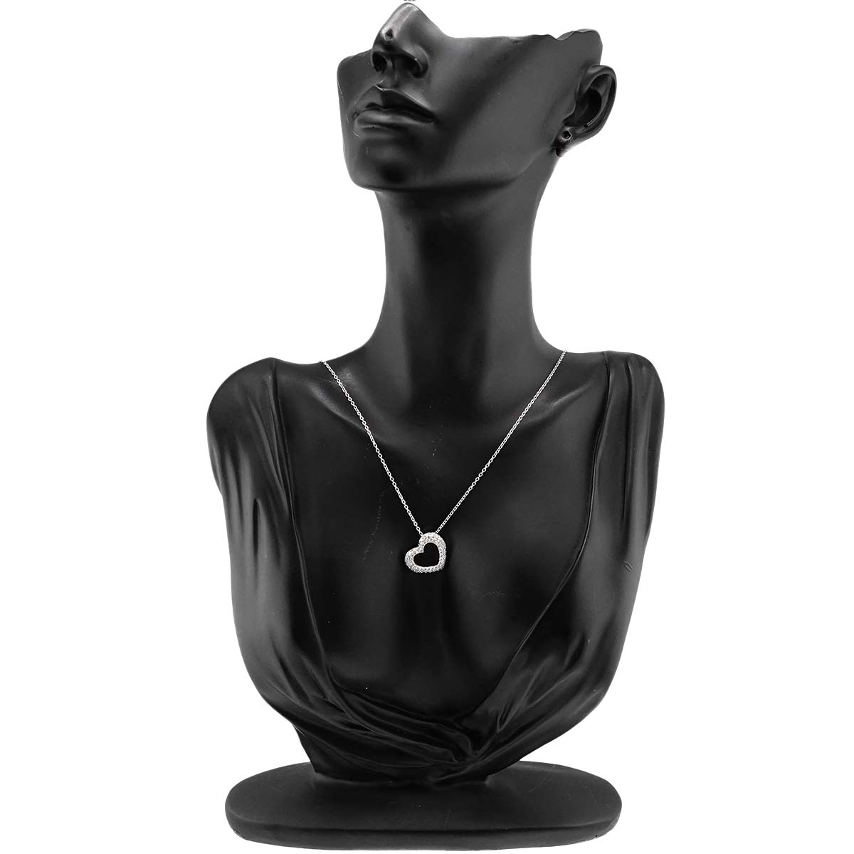 Heart Motif Diamond 0.72ct Necklace 18K White Gold 750
