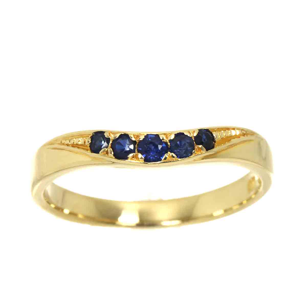Sapphire Ring 18K YG 750 size5.25-5.5(US)