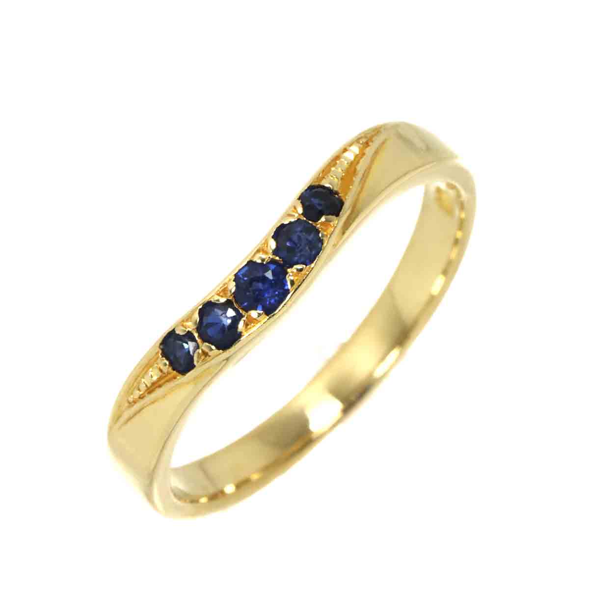 Sapphire Ring 18K YG 750 size5.25-5.5(US)