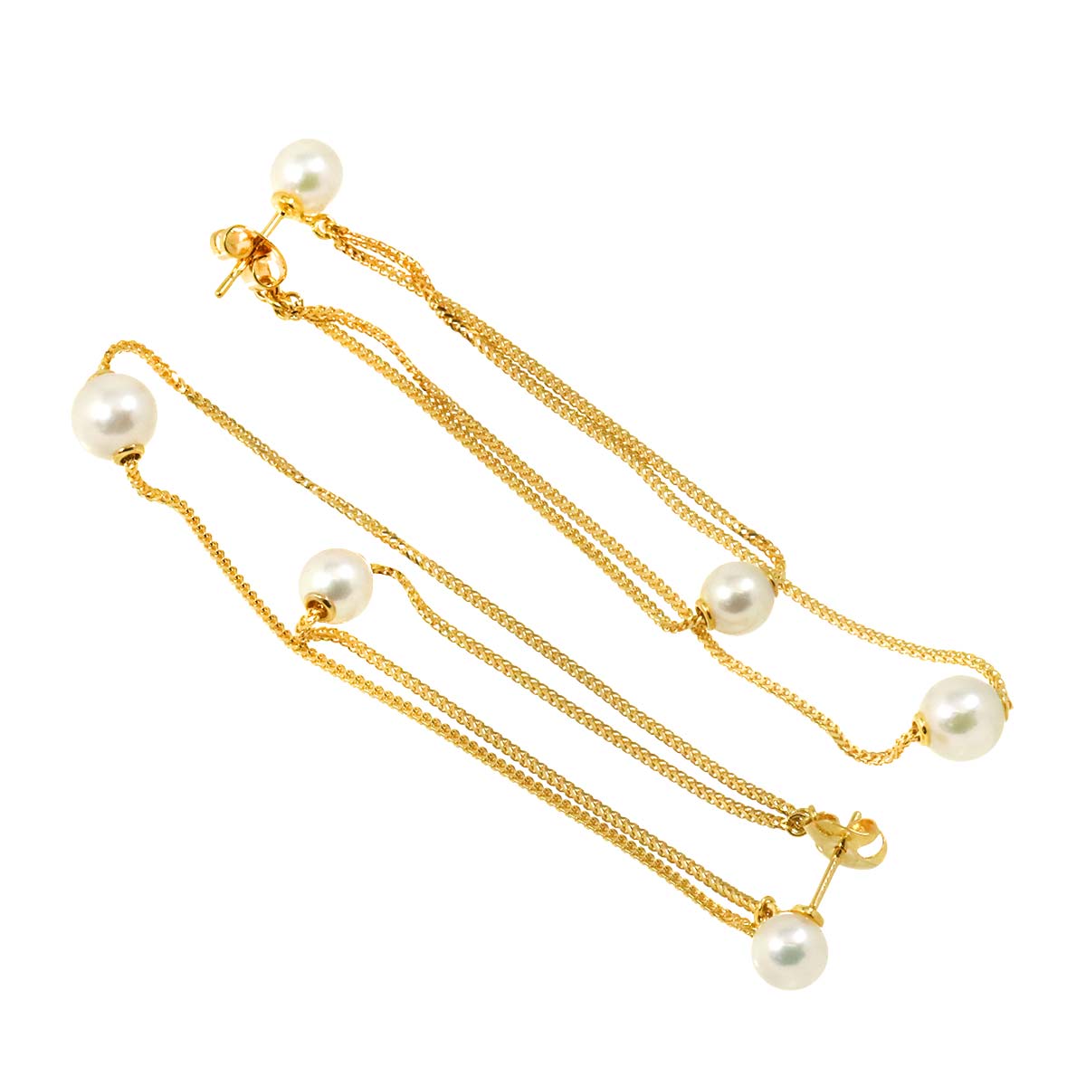 Akoya Pearl 7.0-6.1mm Earrings Pierced 18K PG 750