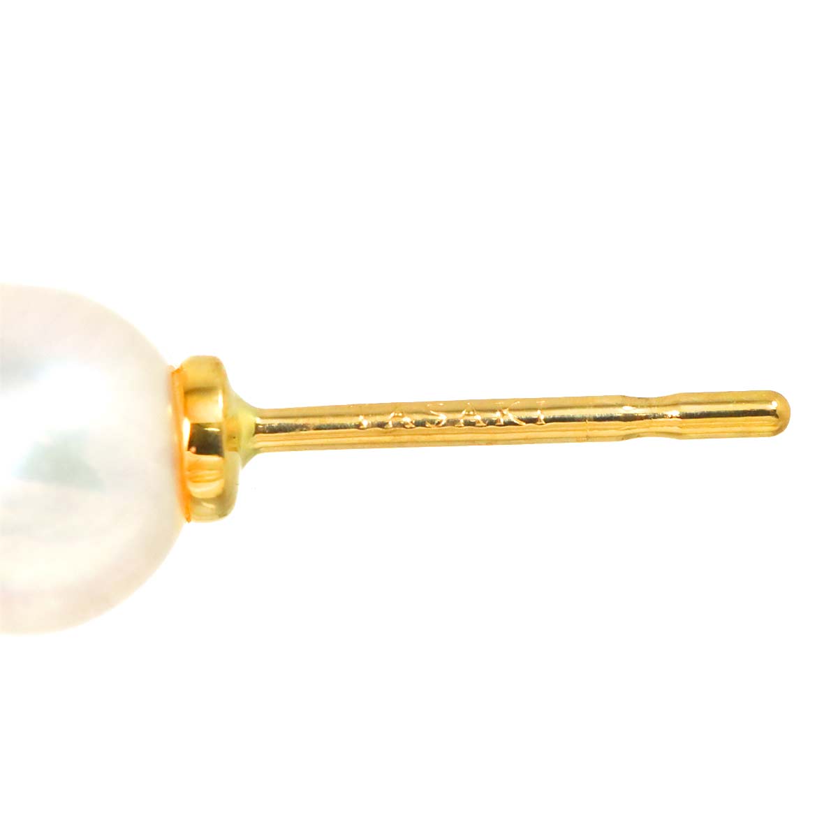 Akoya Pearl 7.0-6.1mm Earrings Pierced 18K PG 750
