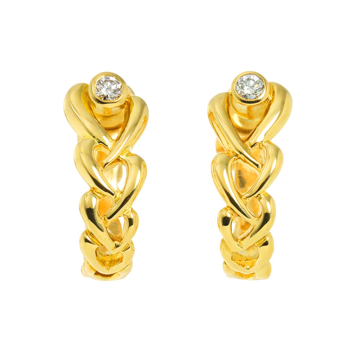 Akoya Pearl 5.3mm Diamond Earrings 18K Yellow Gold 750